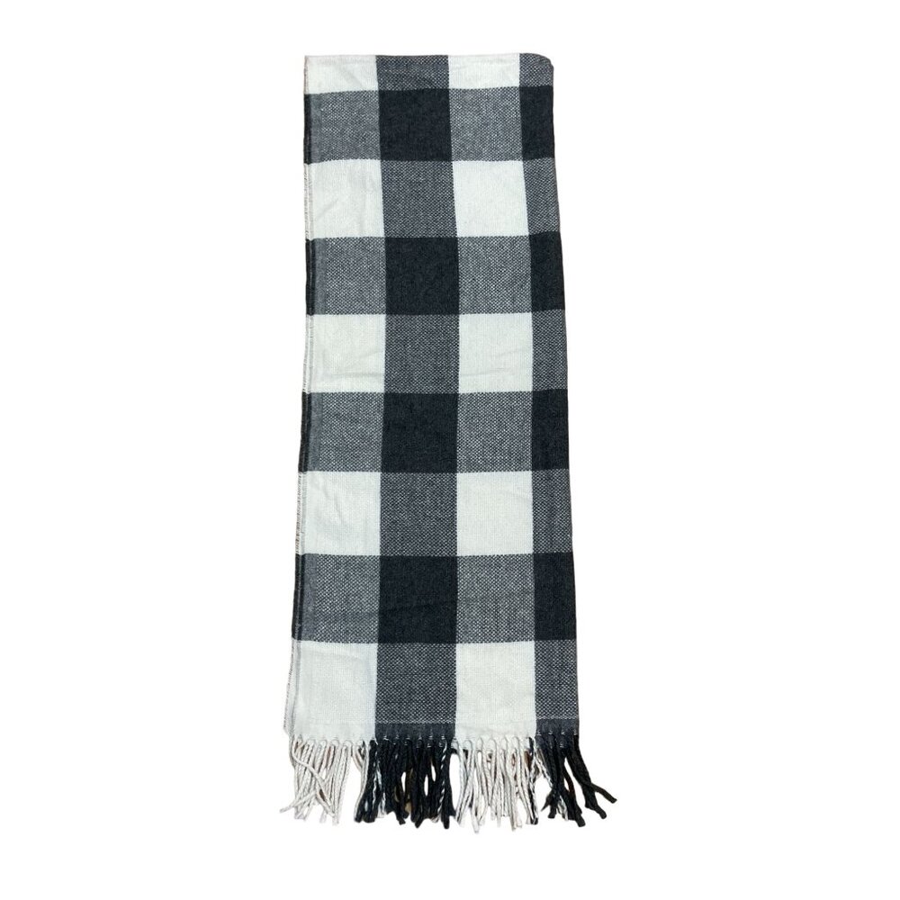 Universal Thread Plaid Grey White Scarf